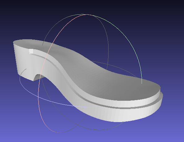 3D computer model of wooden sole